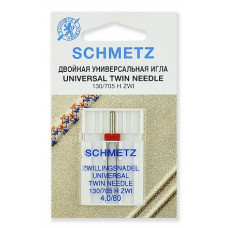 Иглы SCHMETZ бытовые двойные 4,0/80 (упаковка 1 шт.)